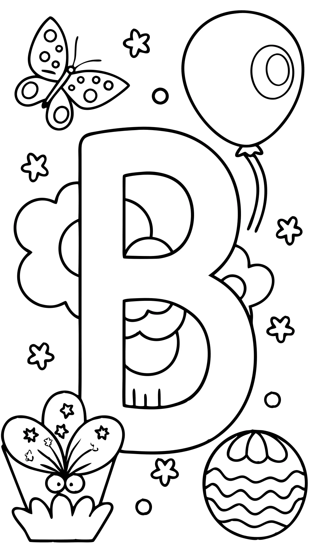 coloring pages for the letter b